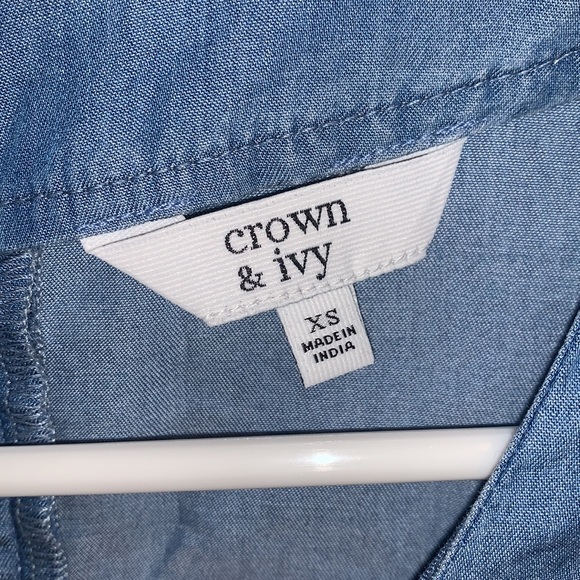 Crown & Ivy Denim Tops S XS - Picture 3 of 5